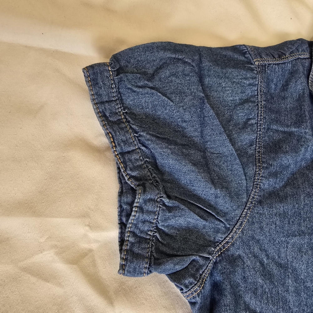 Beverly Hills Polo Club 100%cotton Blue Regular Fit Large Button Up Short Sleeve - Picture 7 of 11